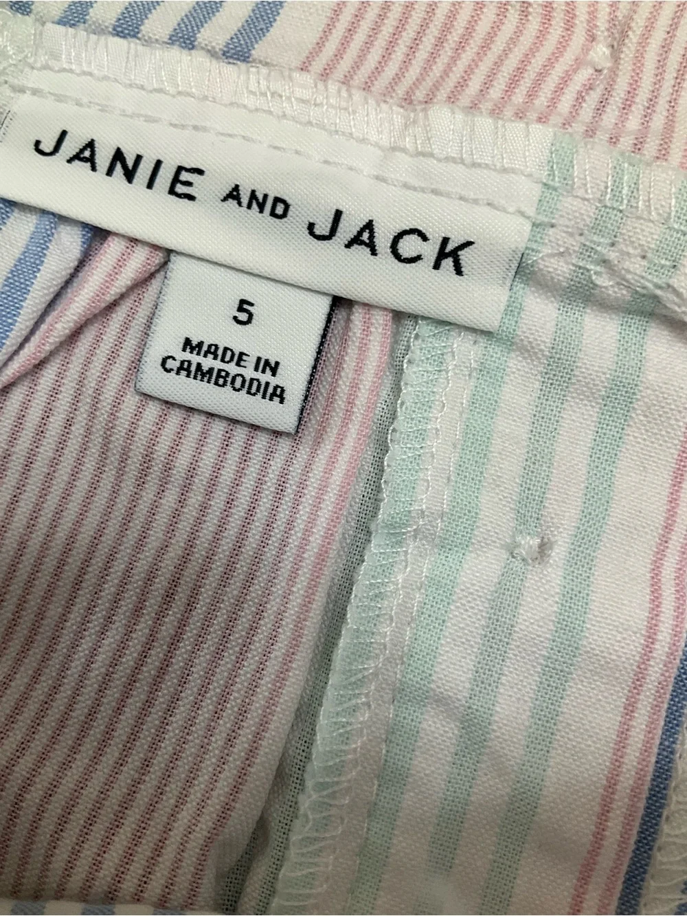 Janie & Jack Kids' 3-Piece Pastel Stripe Outfit Size 4T & 5 NWT